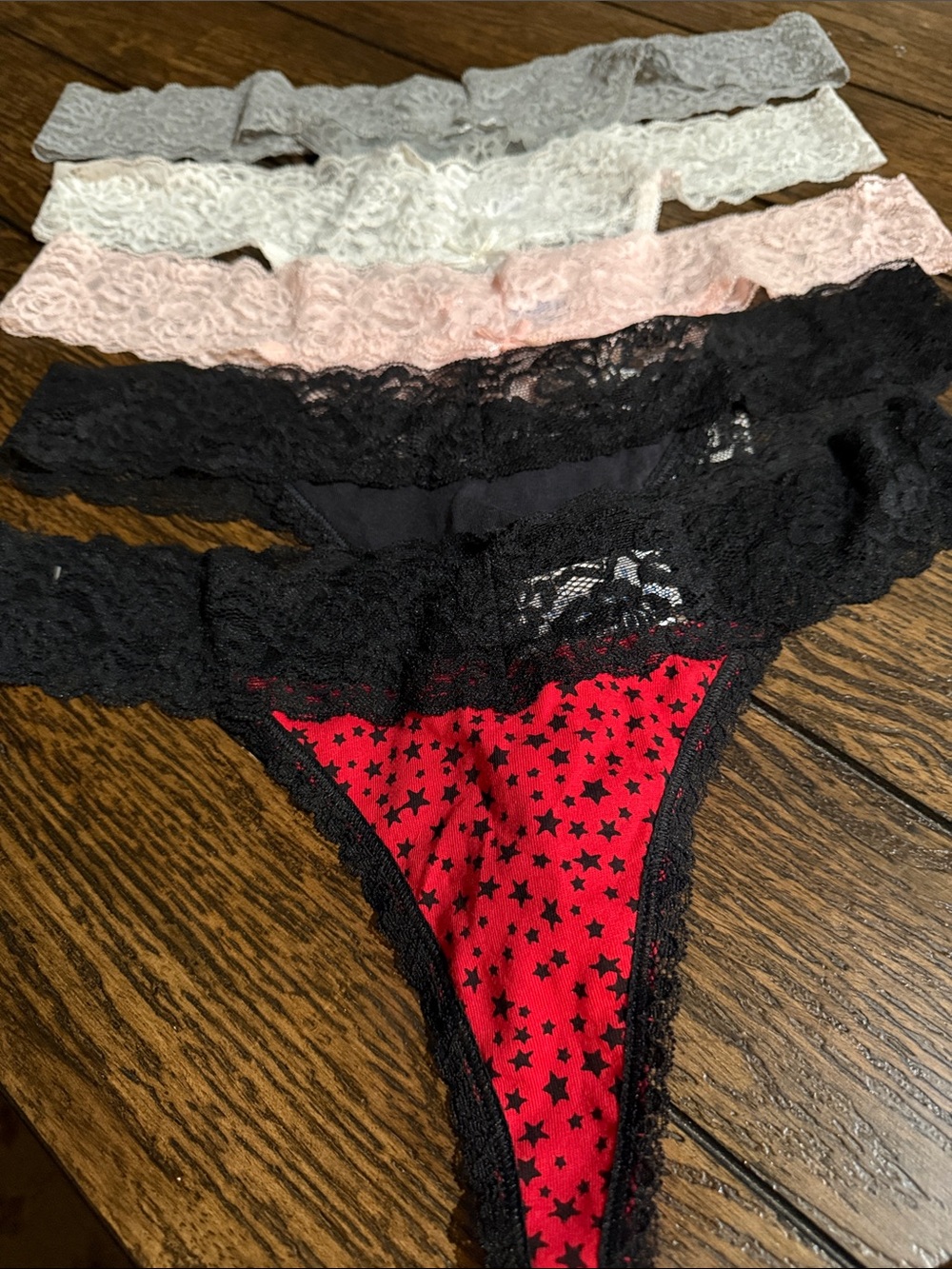 Simply Styled Lace thongs - Black, White, Light Pink,Gray& Red 💐